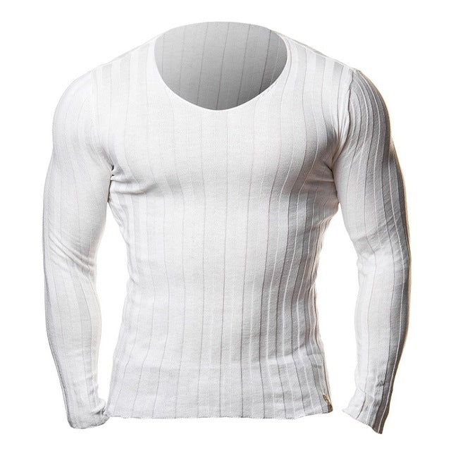 Knitted Tshirt Men Slim Fit Sweater Casual Tee Shirt Pullover V Neck Knitting T-shirt Fashion Solid Warm Top Plus Size 3XL 2018