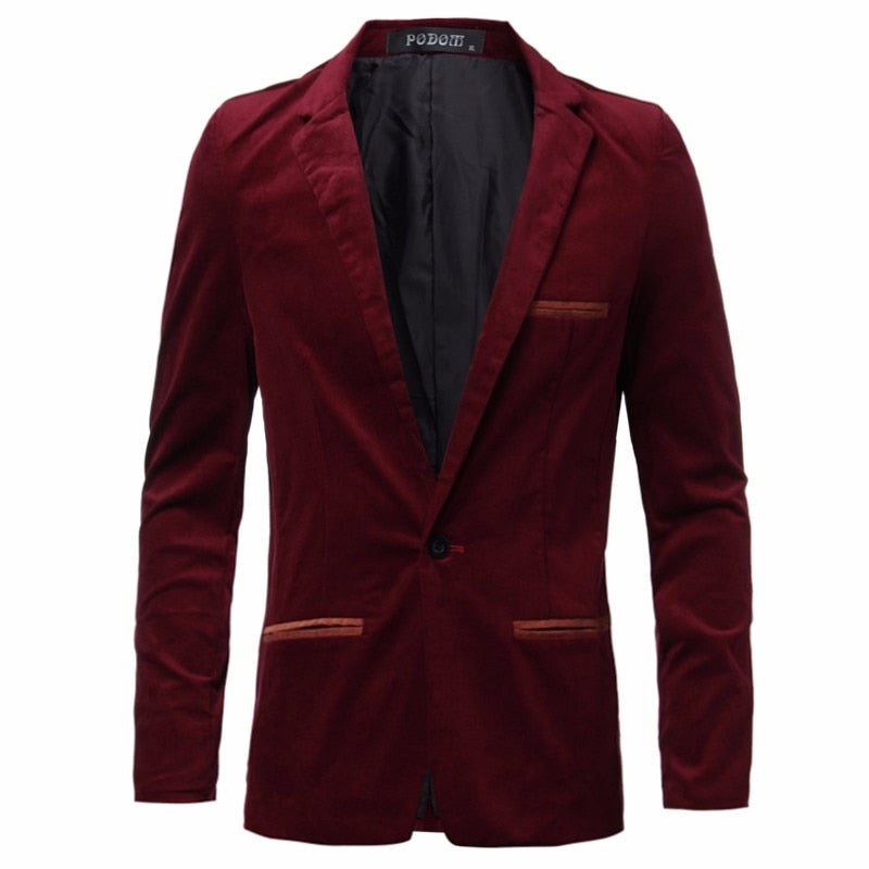 High Street Casual Mens Blazers Slim Fit Suit Jacket Male Blazers Coat Plus M-3XL Mens Clothing Masculino Terno Outwear Luxury