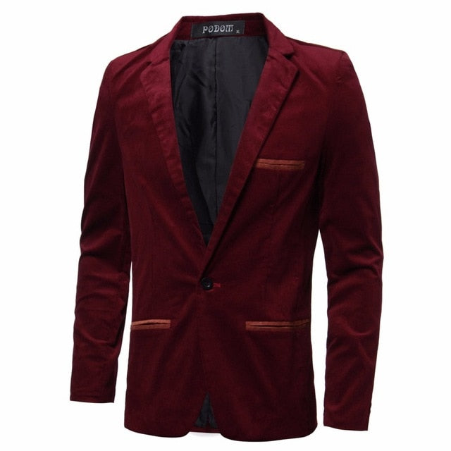 High Street Casual Mens Blazers Slim Fit Suit Jacket Male Blazers Coat Plus M-3XL Mens Clothing Masculino Terno Outwear Luxury