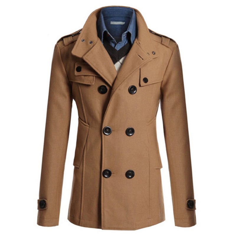 Classic Men's Coat Windbreaker Jacket Winter Casual Outwear Slim Fit Social Business Jackets Woolen Jackets Overcoat Trench Suit