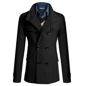 Classic Men's Coat Windbreaker Jacket Winter Casual Outwear Slim Fit Social Business Jackets Woolen Jackets Overcoat Trench Suit