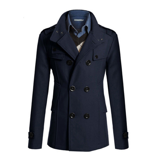 Classic Men's Coat Windbreaker Jacket Winter Casual Outwear Slim Fit Social Business Jackets Woolen Jackets Overcoat Trench Suit