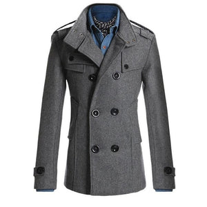 Classic Men's Coat Windbreaker Jacket Winter Casual Outwear Slim Fit Social Business Jackets Woolen Jackets Overcoat Trench Suit