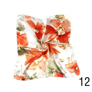 New Fashion Autumn and Winter Small Silk Scarf Female Silk Wild Professional Square Scarf Korean Scarves Female Scarf