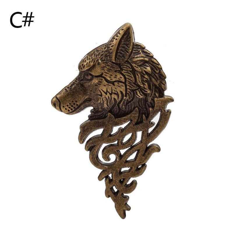 Vintage Gold Silver Brooches for Women Men Lapel Pin Wolf Collar Jewelry Fashion Brooch Pins