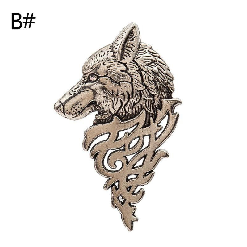 Vintage Gold Silver Brooches for Women Men Lapel Pin Wolf Collar Jewelry Fashion Brooch Pins